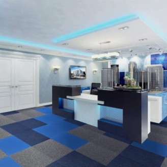 Ковровая плитка Tapibel Cobalt 42360 горечавково-синего цвета